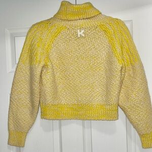 Kenzo Yellow and Cream Cowl Neck Sweater